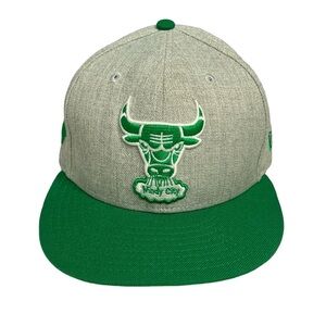Chicago Bulls Windy City New Era 9Fifty Snapback Gray/Green Baseball Hat Cap